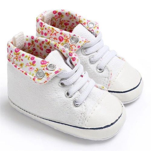 Fashion Baby Boy&Girl Shoes Lace-Up Children Sneakers Baby Infant Shoes Florals Soft Prewalkers First Walkers Bebek Ayakkabi