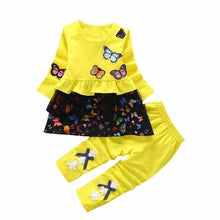 2017 Fashion Toddler Kids Baby Girls Outfits Blouse Embroidery butterfly Lace Tops+Long Pants Bowknot 2Pcs Girls Clothing Set