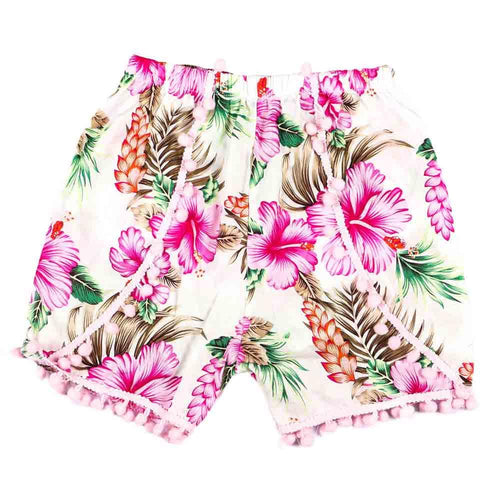 Baby Girls Shorts Trousers 2017 Toddlers Kids Summer Cotton Floral Ball Tassels Shorts Fashion Bottoms Short Pants baby clothes