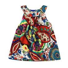 Girls Dresses Little Princess Red Dress Flower Printing Summer Girl Fashion Tops Baby Kids One Piece Casual Clothes