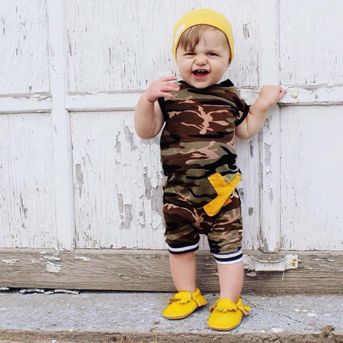 2017 summer Baby romper Fashion Newborn Infant Kids baby boy clothes cotton camouflage Jumpsuit sleevesless X Printed Clothing