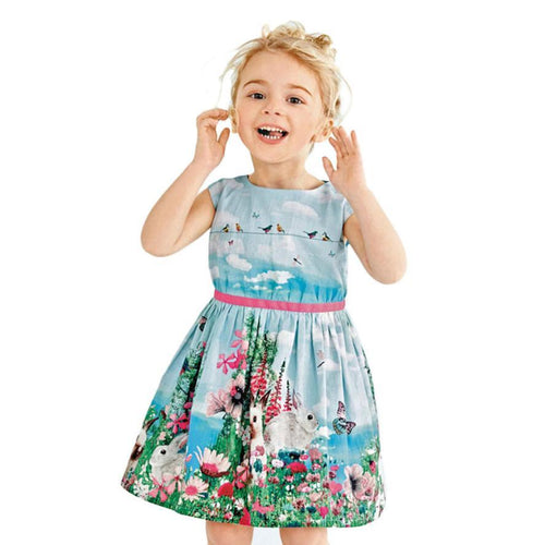 CUTE fashion New Baby Girl  Occident Dress Sleeveless Clothes Children Cotton Princess Party Dresses