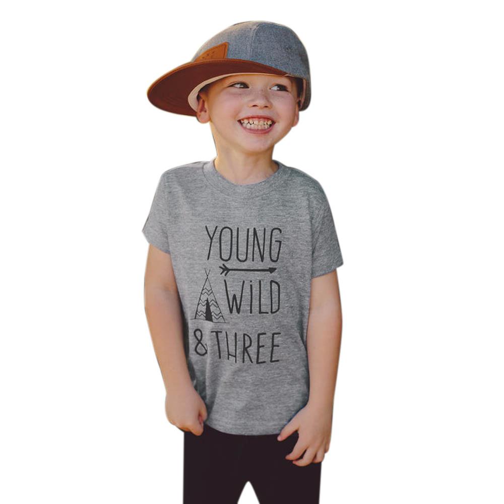 Kids Children Baby Boy Letter Print Blouse Tops T-Shirt Kids Clothes Outfit